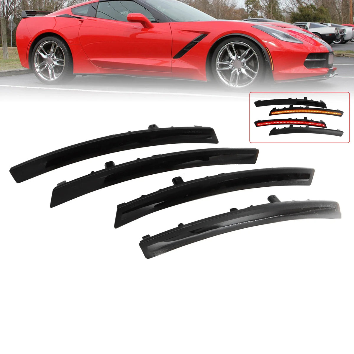 LED Smoke Side Marker Lights for Chevy Corvette C7 (2014–2019)