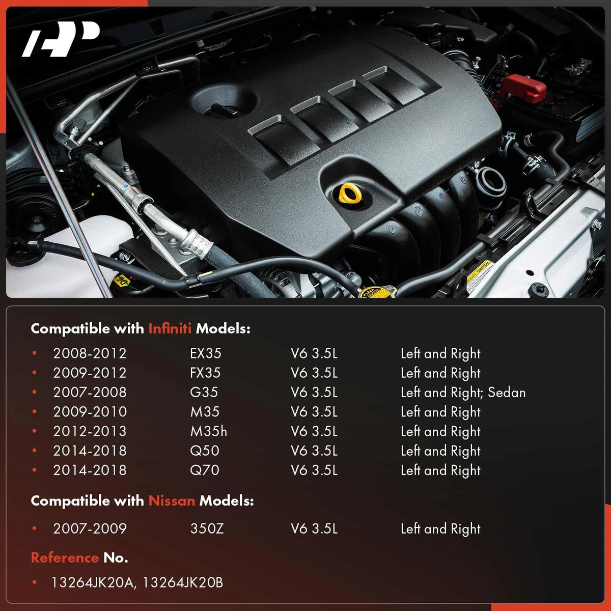 Engine Valve Cover Pair for Q50 Q70 3.5L (2014-2018) - Infiniti