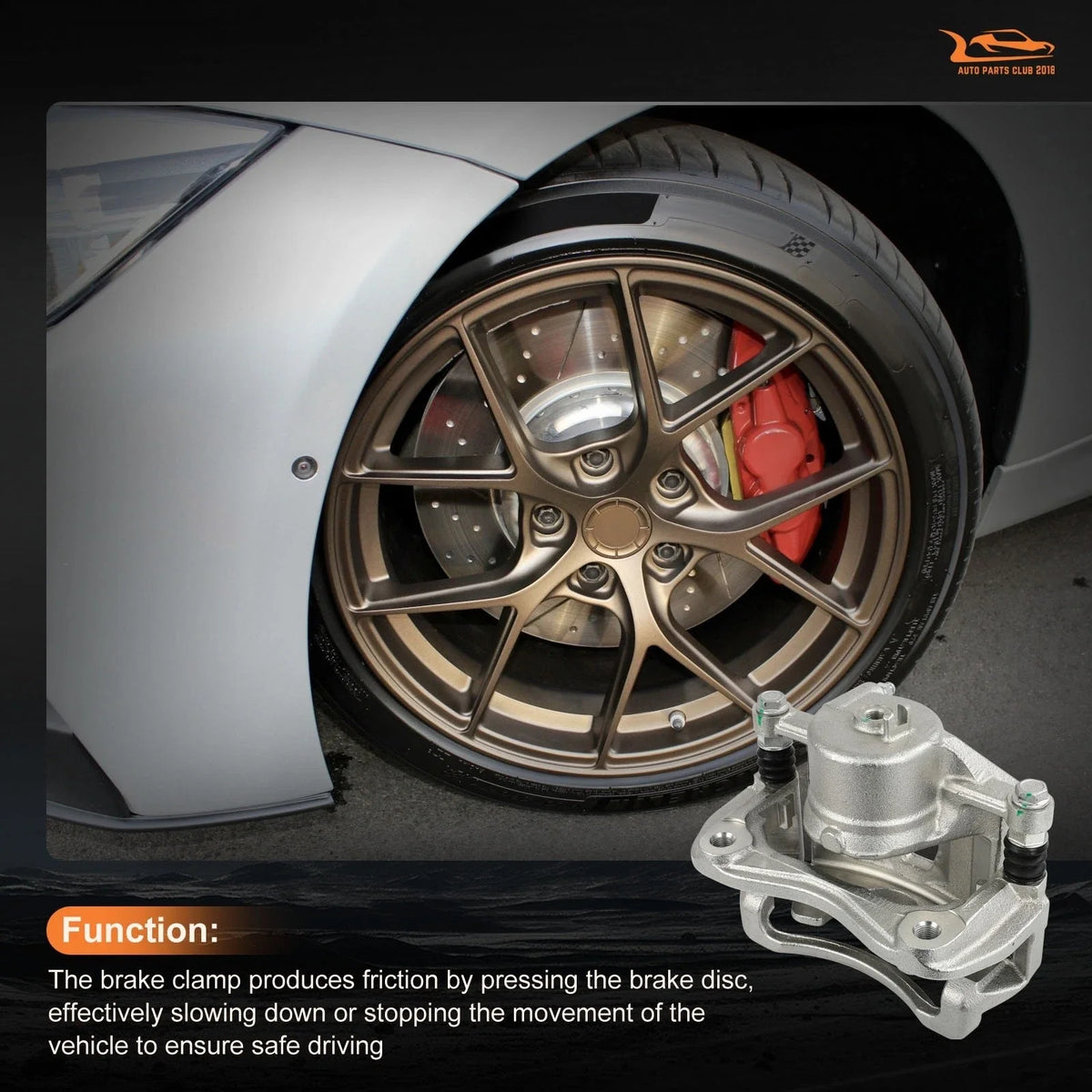 Front Left Brake Caliper w/ Bracket for Hyundai Elantra (2011–2016)
