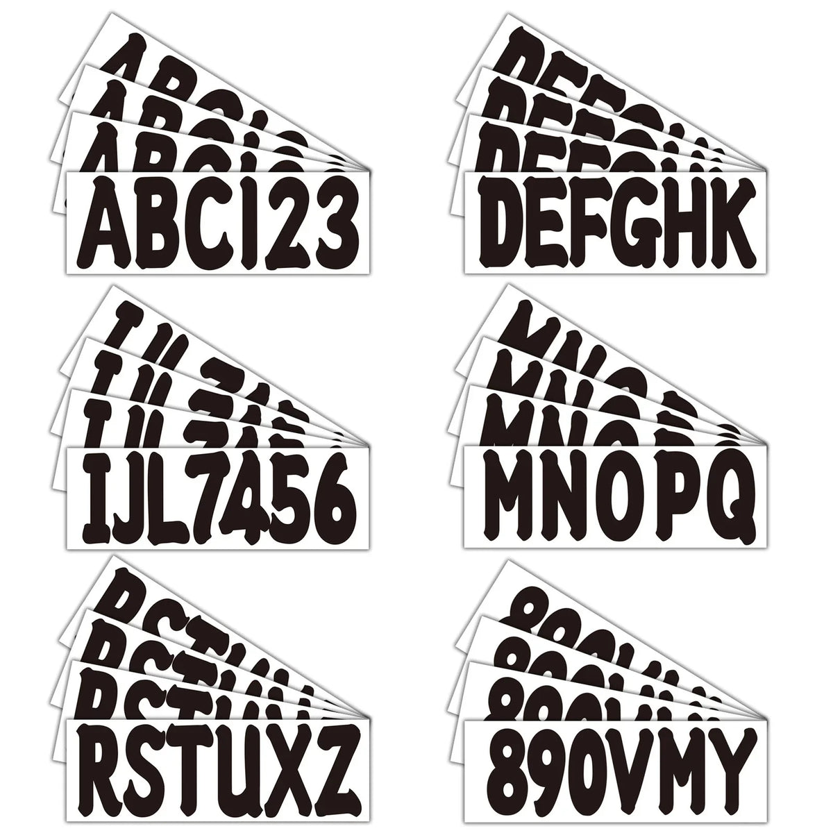Boat Registration Decals - Black Alpha-Numeric Stickers