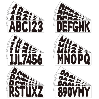 Boat Registration Decals - Black Alpha-Numeric Stickers