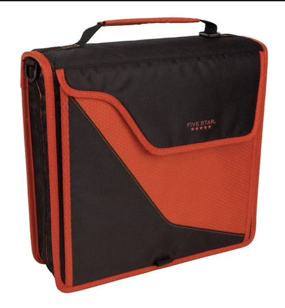 3" Black and Red Zipper Binder by Five Star