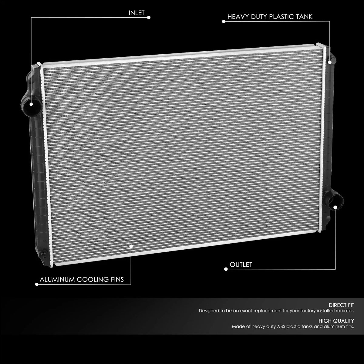 2-Row Aluminum Core Cooling Radiator for International 2554/7600/9200i (1994–2007)