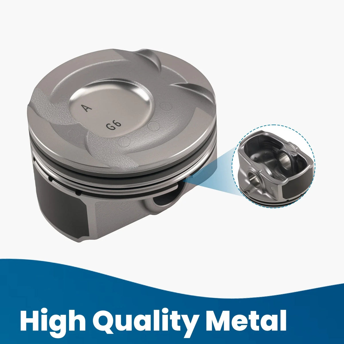 Piston Kit with Rings 4Pcs for Accent Rio 1.6L Hyundai Kia 2012-2016