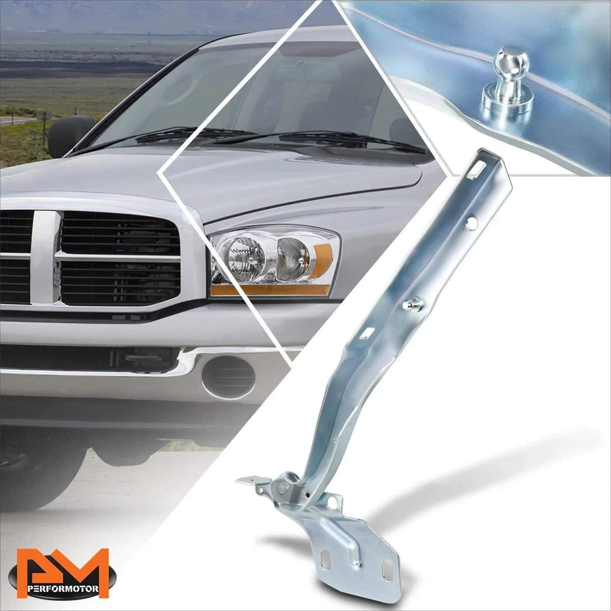 Hood Hinge Left Side for Dodge Ram 1500 2500 3500 (2002–2009)