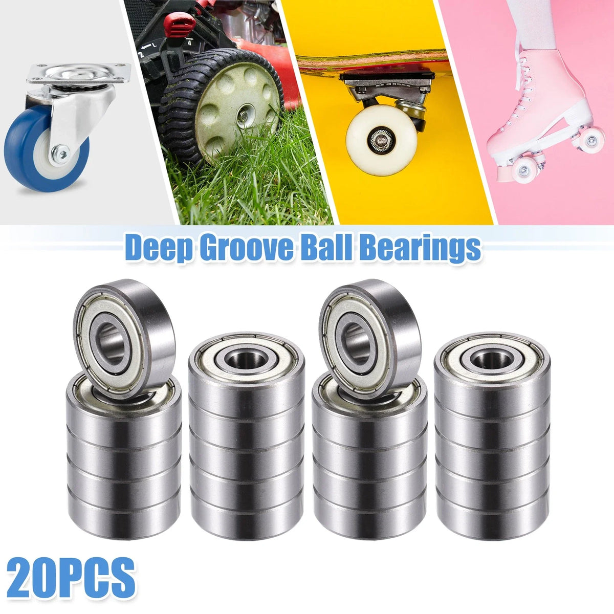 20pcs 627ZZ Deep Groove Ball Bearings for Various Models (7x22x7mm)