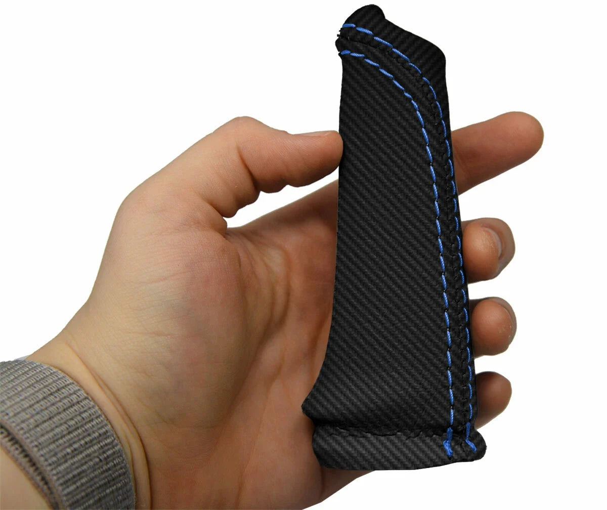 Carbon Fiber E Brake Boot Cover for BMW E60 (2004–2010) Blue Stitch