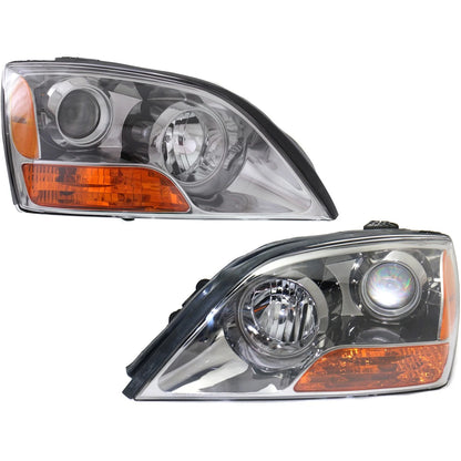 2X Headlight Set for Kia Sorento (2007) Halogen with Bulbs