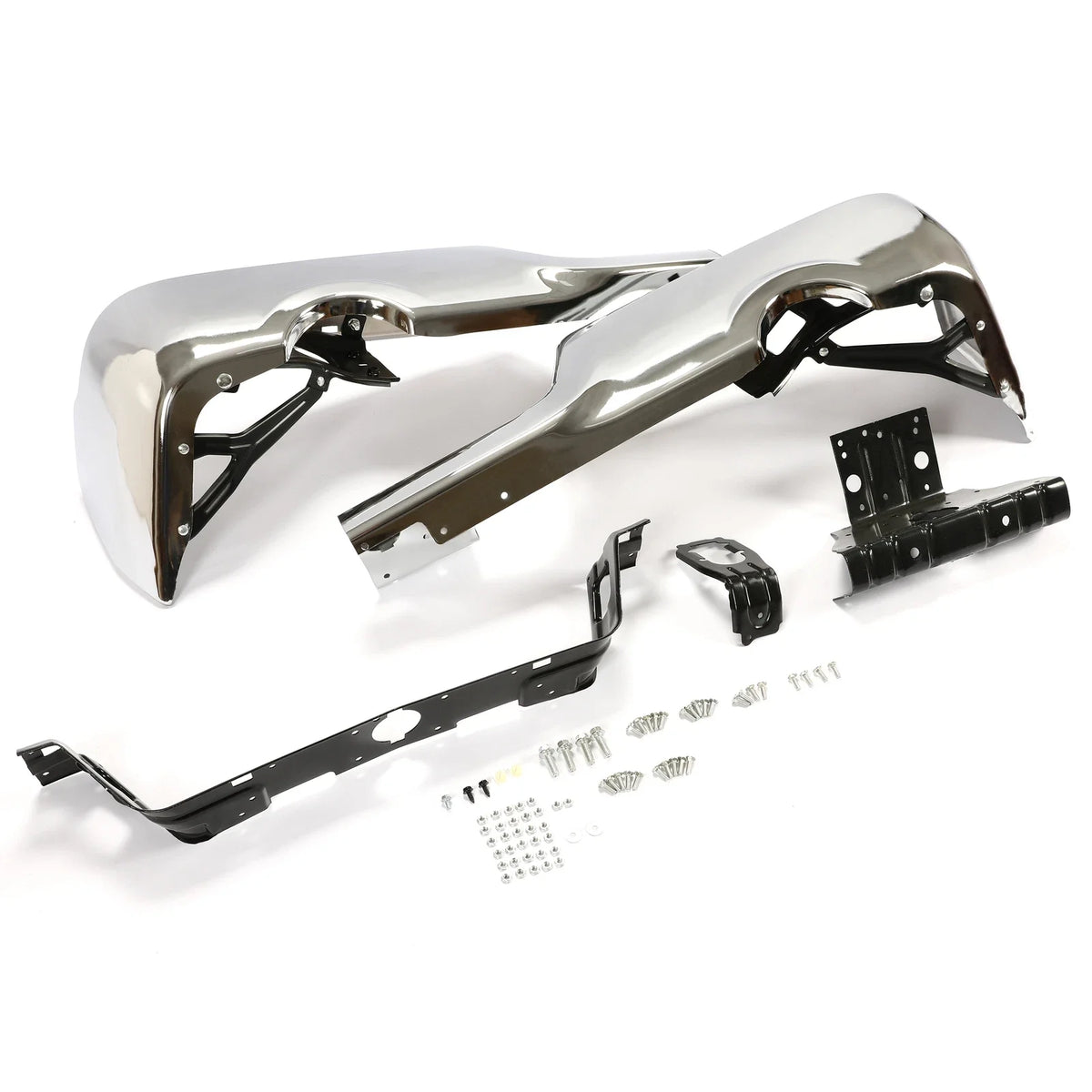 Chrome Rear Bumper for Dodge RAM 1500 (2009–2018) w/o Sensor Holes, Dual Exhaust