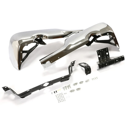 Chrome Rear Bumper for Dodge RAM 1500 (2009–2018) w/o Sensor Holes, Dual Exhaust