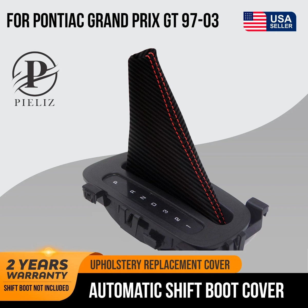 Automatic Shift Boot for Pontiac Grand Prix (1997–2003) - Carbon Red Stitch
