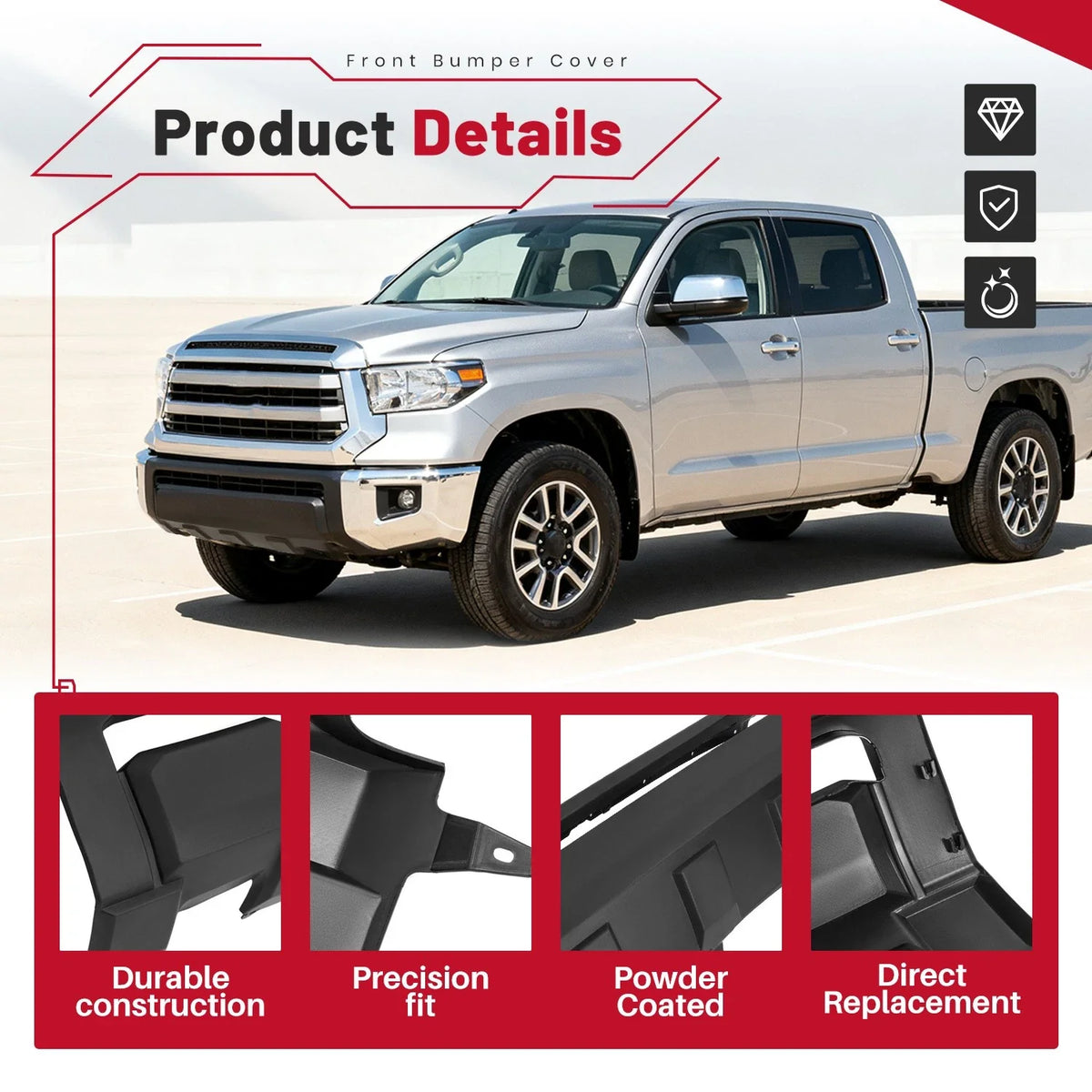 Front Protector Bumper Cover for Toyota Tundra 2014-2021 #539110C050