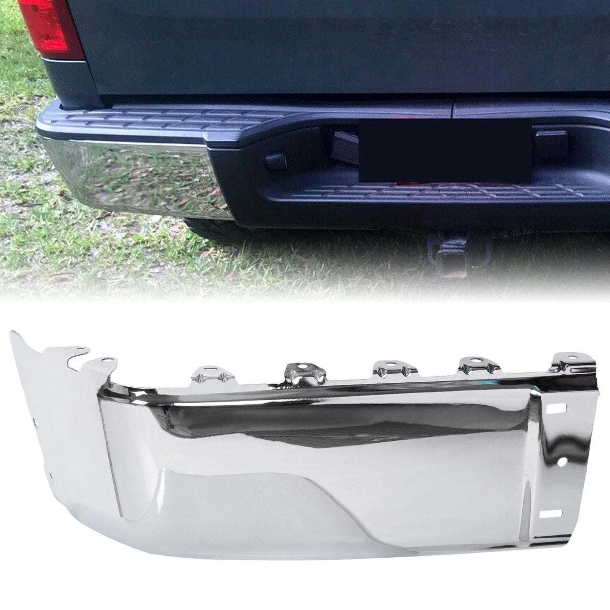 Chrome Bumper End Cap for Chevy Silverado 1500 GMC Sierra 1500 (2007–2013)