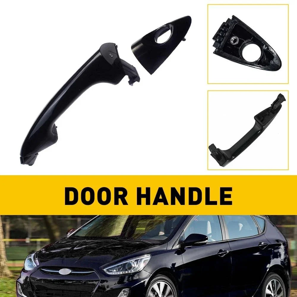 Front Left Door Handle for Hyundai Accent (2012–2017) - Black