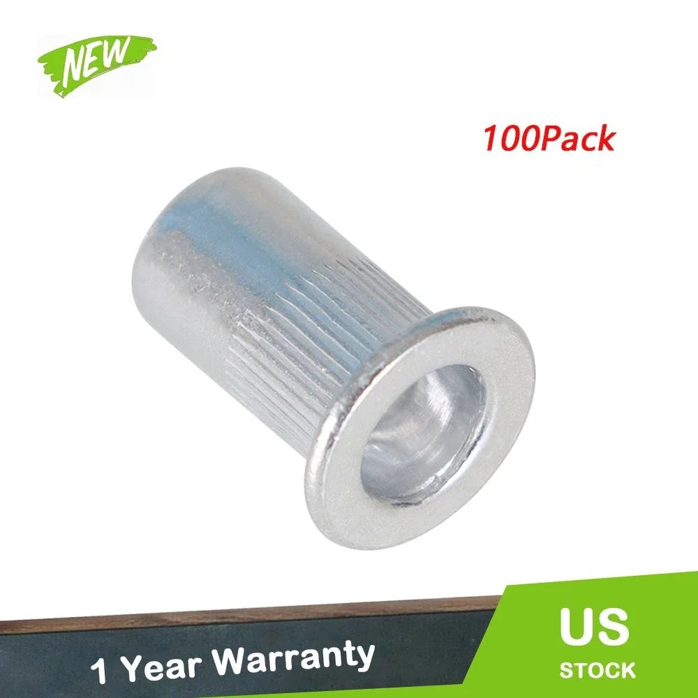 Set of 100 Aluminum Rivet Nuts for Various Applications