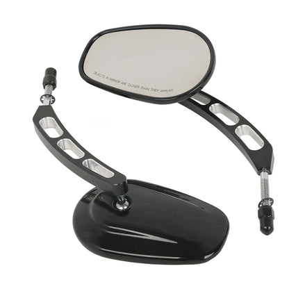 Gloss Black Rear View Mirrors Set for Harley Sportster & Touring