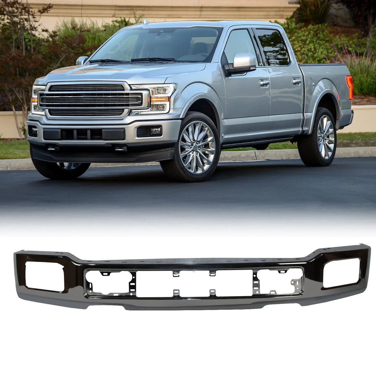 Chrome Steel Front Bumper for Ford F-150 (2018–2020)