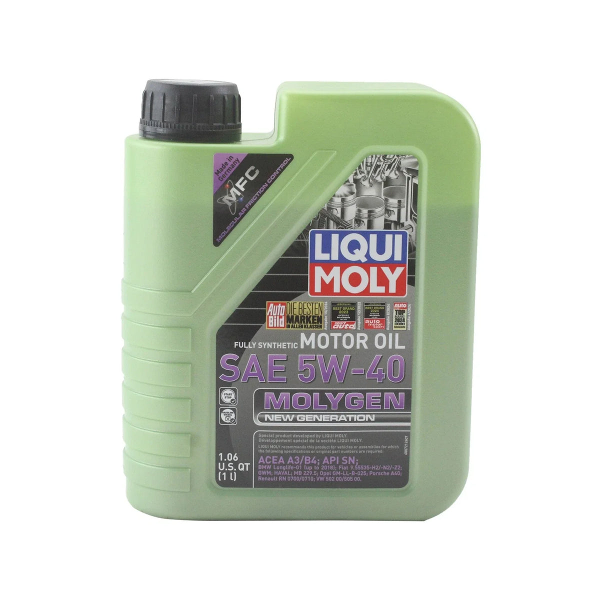 5L Liqui Moly Molygen 5W-40 Engine Oil Change Kit for A3 A4 Jetta (2010–2020)