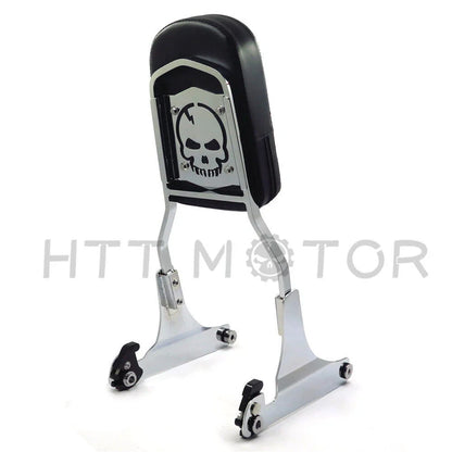 Skull Design Sissy Bar with Rack for Harley FXST FLST (1984–up)