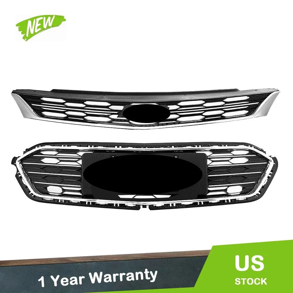 Chrome Front Upper Middle Lower Grille for Chevrolet Cruze (2016–2018)