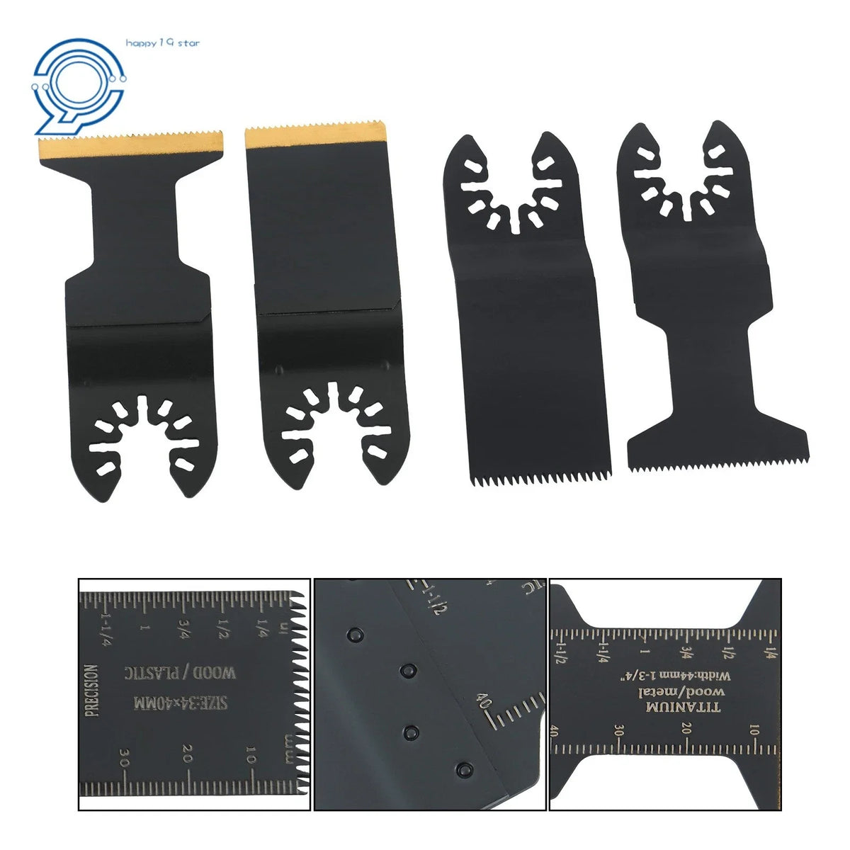 Oscillating Saw Blade Set - 20 Pack for Universal Multitools (Titanium)