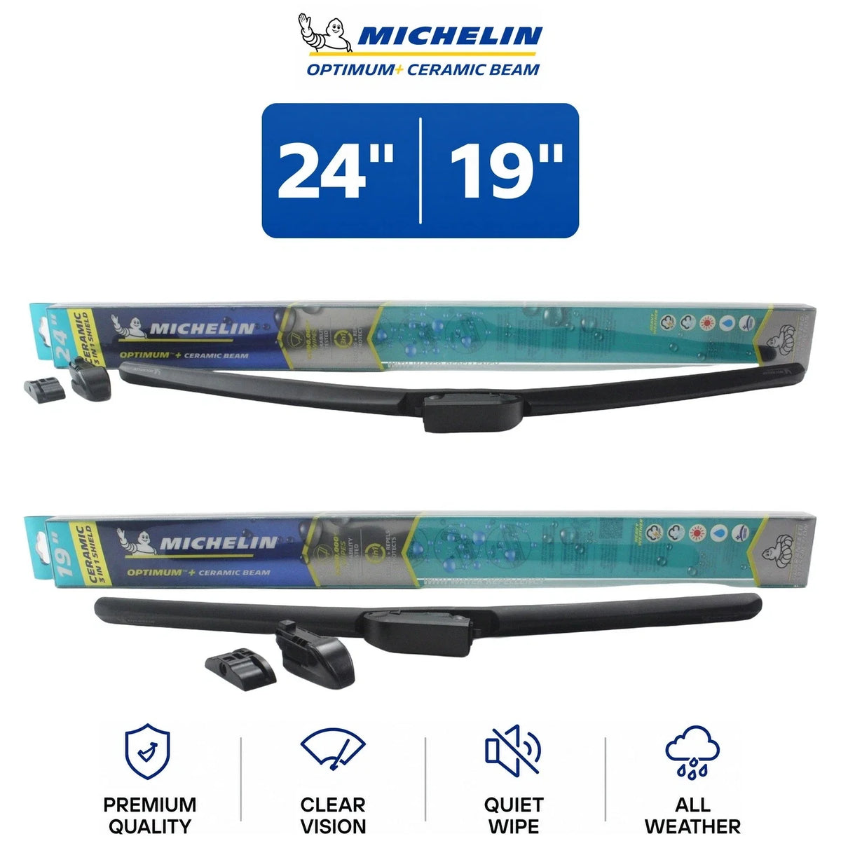 Ceramic Wiper Blades 24"/19" Set of 2 for Mazda 2010-2013