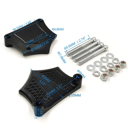 Black 0.89" Front Fender Bracket Spacers for 2014–2019 Harley Touring