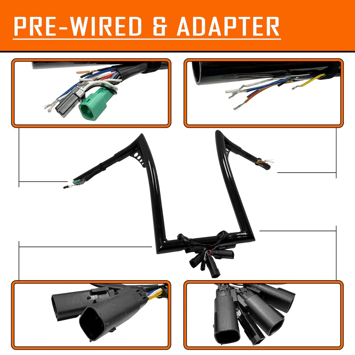 Handlebar with Heated Grip Wire for Harley Road King FLHRC (2008–2013)