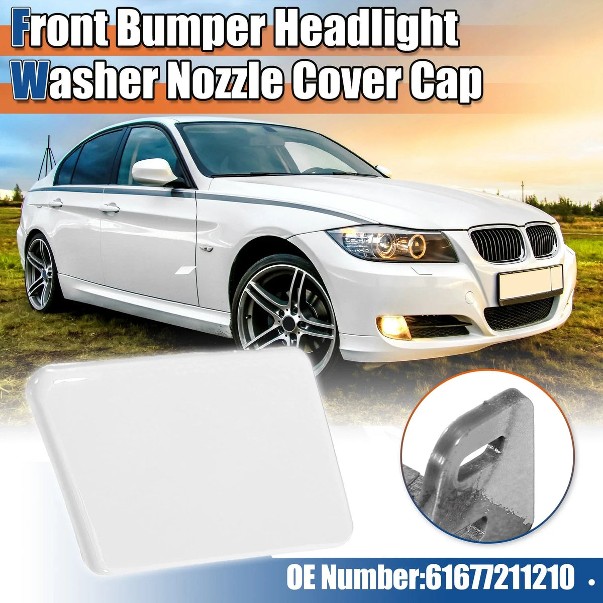 Right Side Front Bumper Washer Nozzle Cover for BMW 3 Series E90 E91 (2007–2013)