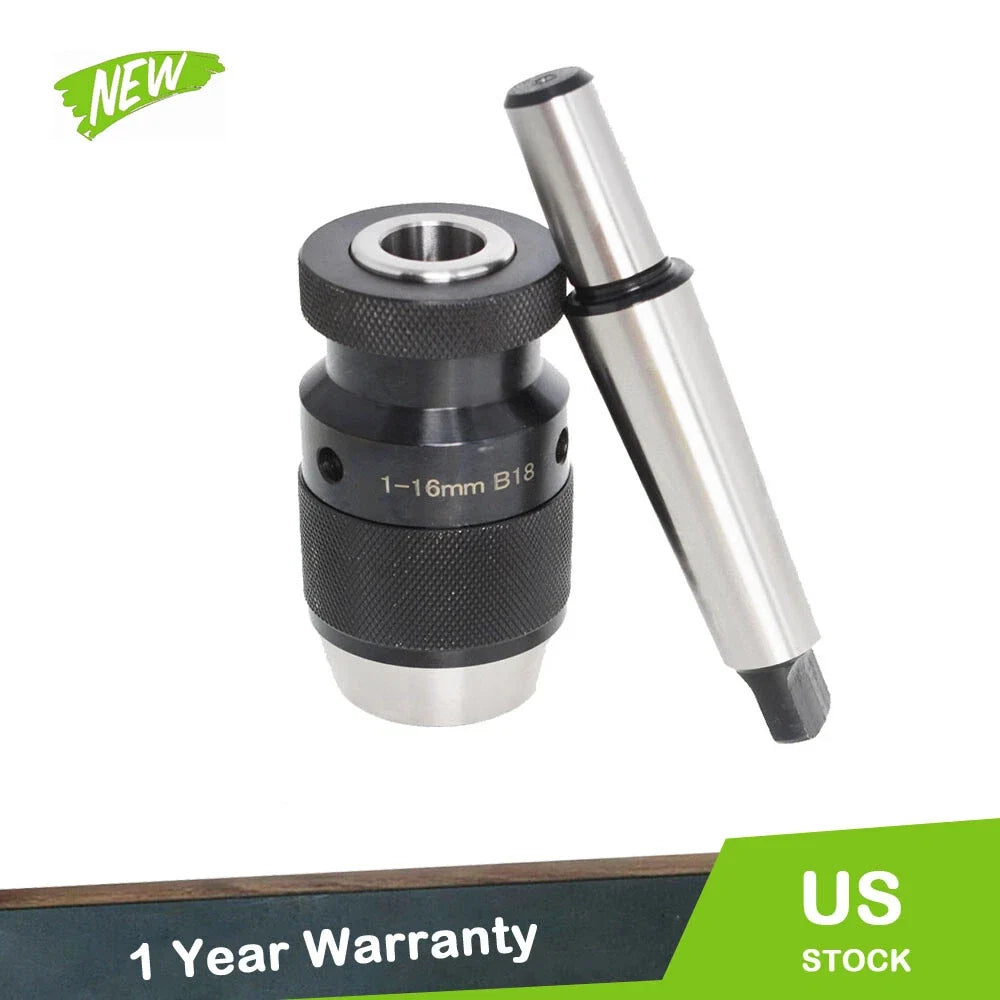 Keyless Precision Self Tighten Lathe Drill Chuck for MT3-B18 (1-16)