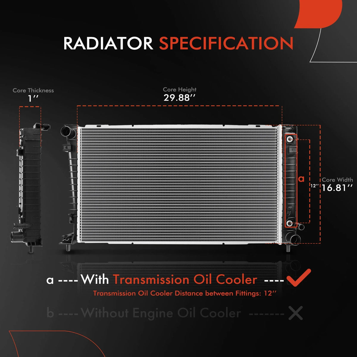 2004-2007 Ford Freestar / Mercury Monterey Radiator with Oil Cooler