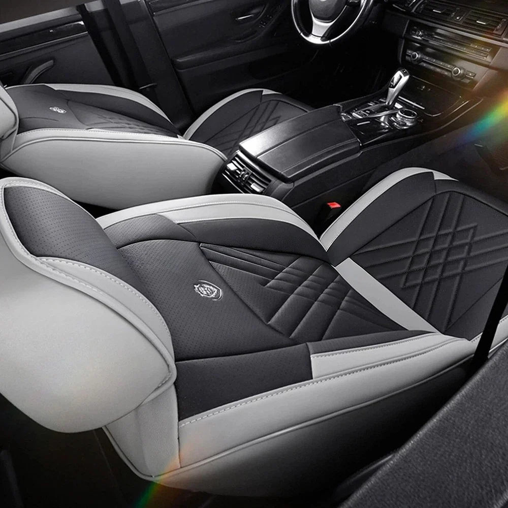 Leather Seat Set (Full) for Toyota 5-Seater - Black & Gray