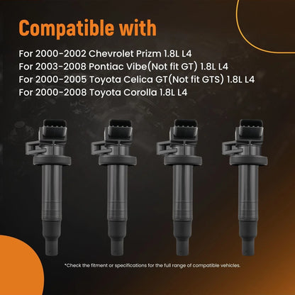 4 Ignition Coils for Toyota MR2 Spyder & Matrix (2000-2008)