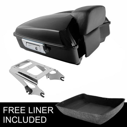 Chopped Trunk Backrest Chrome Mount for Harley Touring 2009-2013