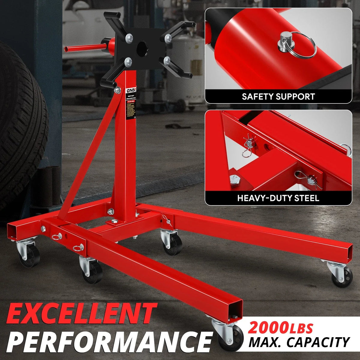 Engine Stand for Red 2000 LBs 360 Degree Adjustable Mount (2000–2000)