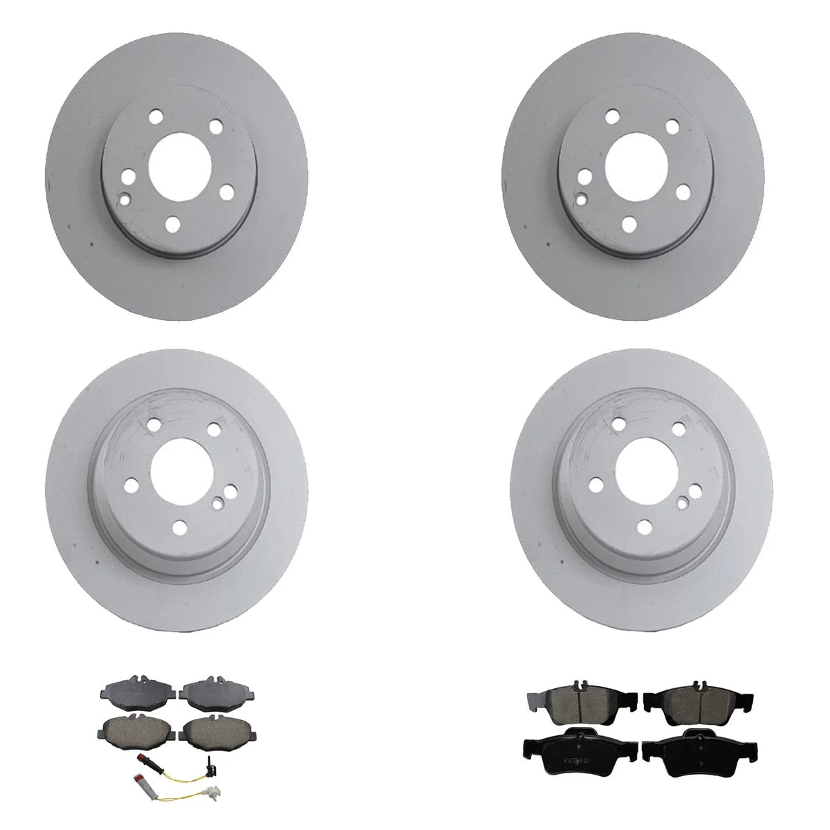 Zimmerman Rotors & Akebono Brake Pads Kit for Mercedes W211 E320 (2003–2009)