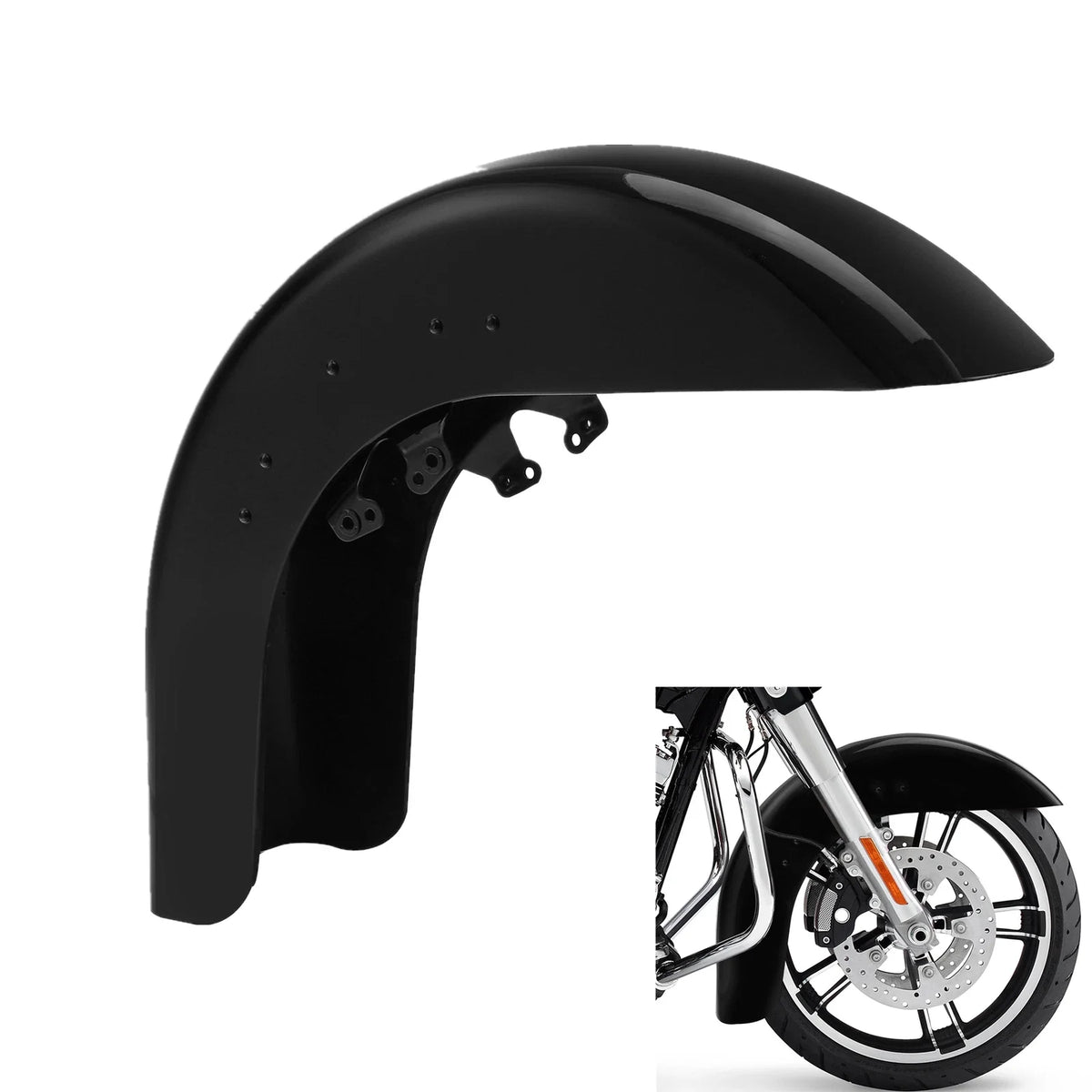 Vivid Black Front Fender for Touring Harley FLHX FLTR (2014-2024)