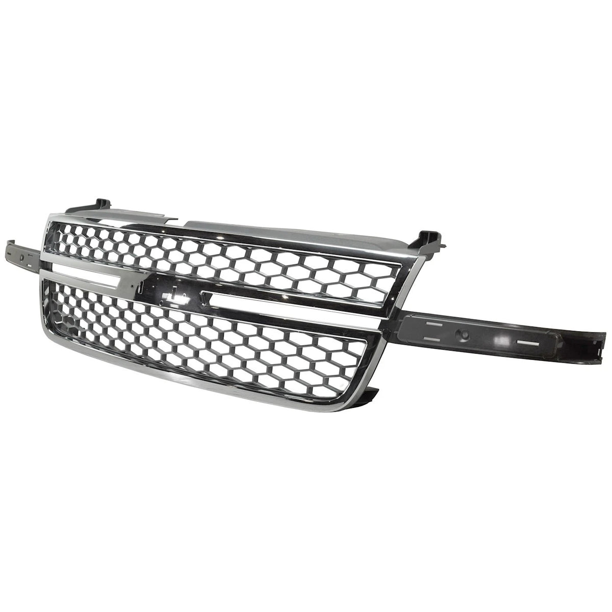 Grille Assembly for Chevrolet Silverado 2500 HD 3500 (2003–2006) Chrome Gray