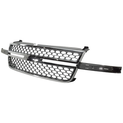 Grille Assembly for Chevrolet Silverado 2500 HD 3500 (2003–2006) Chrome Gray