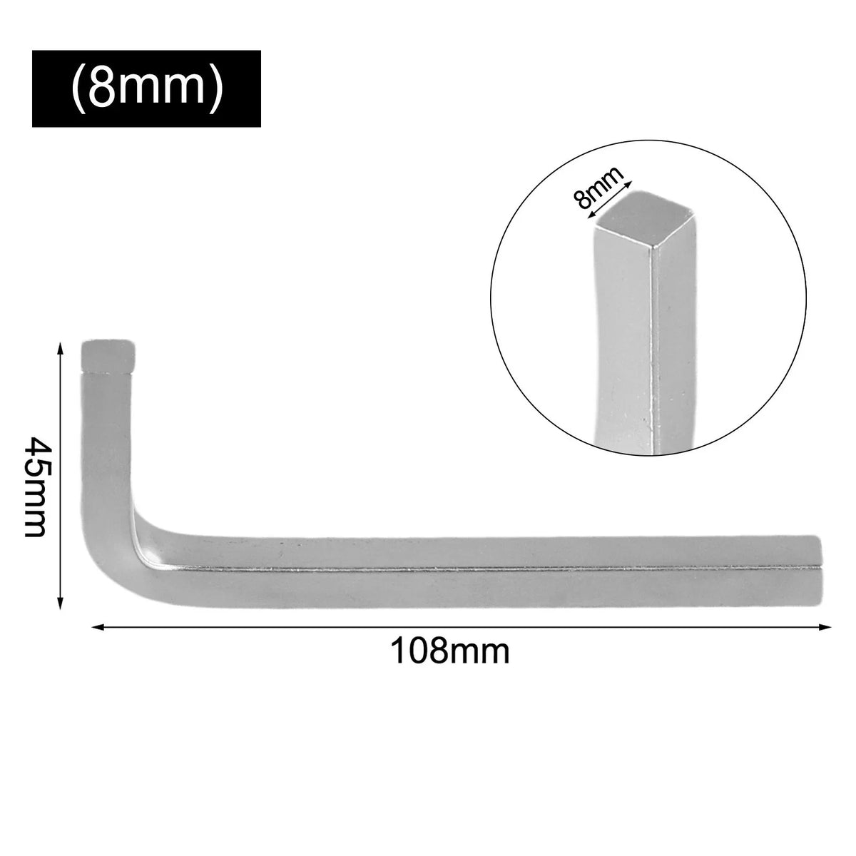 L Shape Square Head Wrench Set of 4 (3-10mm)
