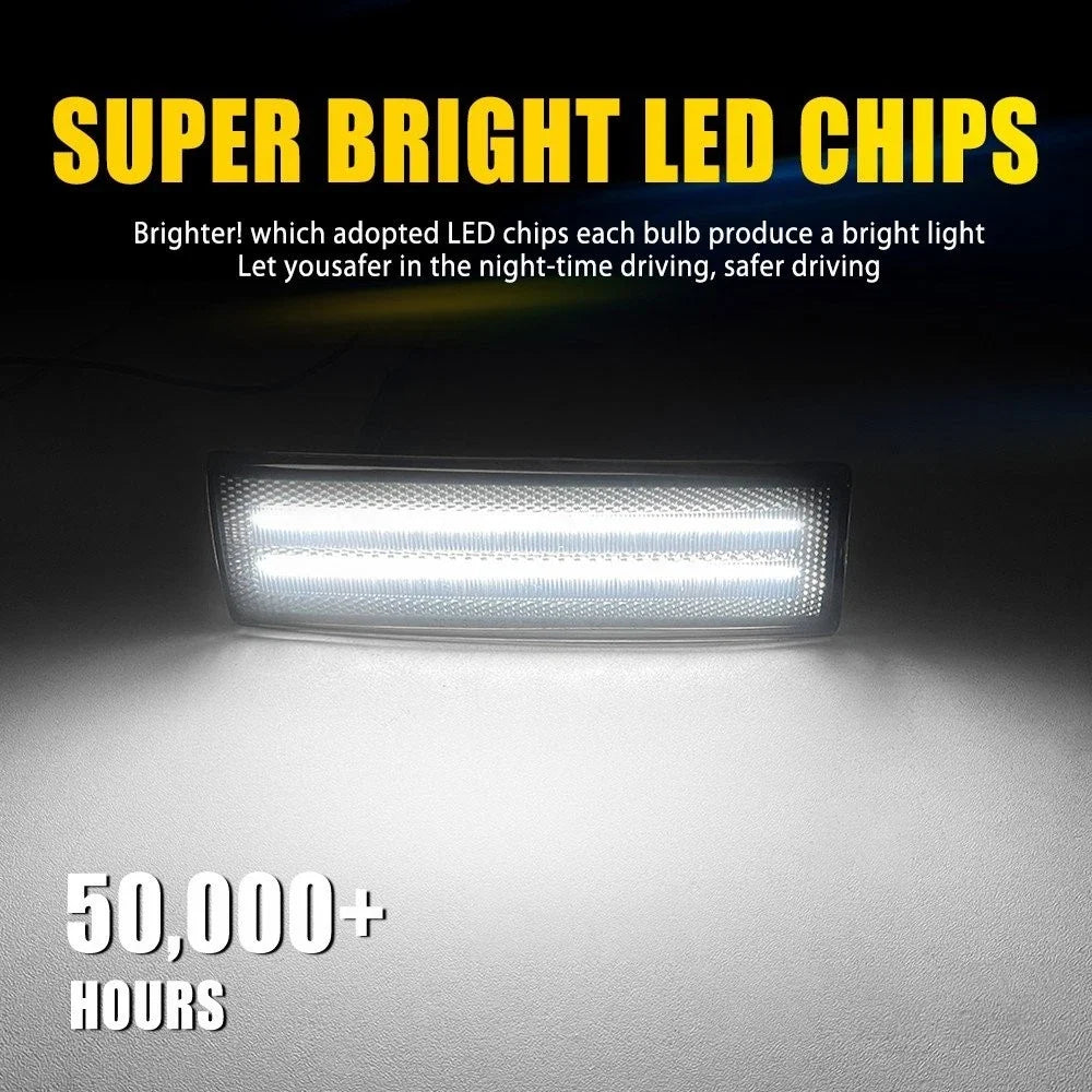 Front Side Marker Lights 2X Smoked Housing White LED for Chevy S10 1994-2004