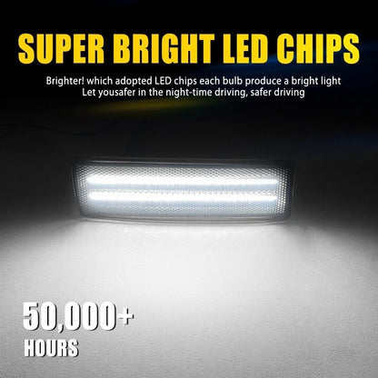Front Side Marker Lights 2X Smoked Housing White LED for Chevy S10 1994-2004