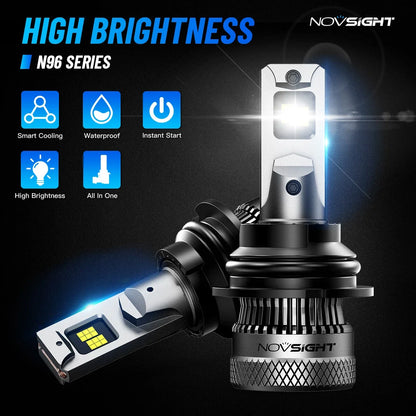 LED Headlight Bulbs 9004 2X 6500K 200W 40000LM