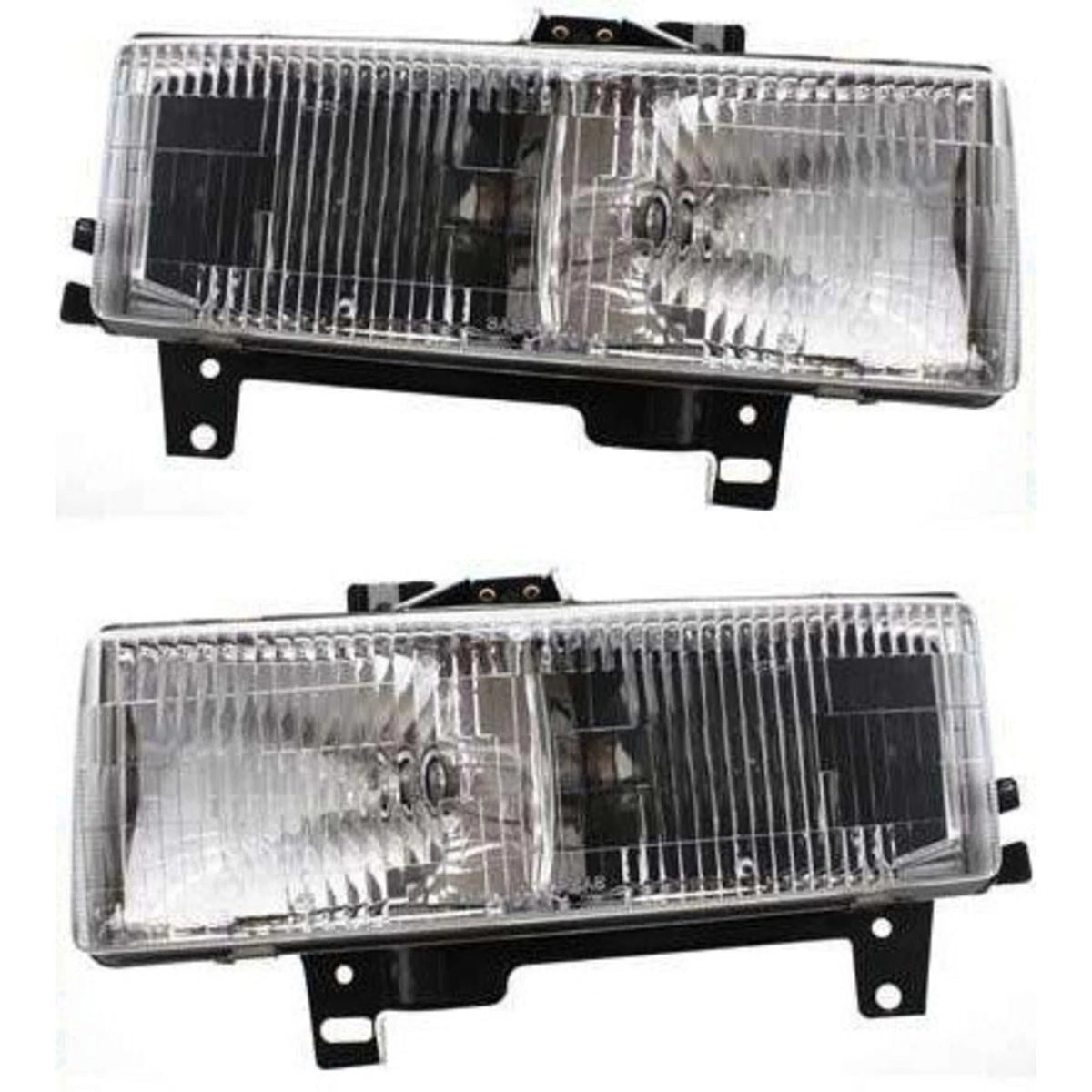 Halogen Headlight Set for Chevrolet Express 3500 (1996–2002) w/ Bulb Pair