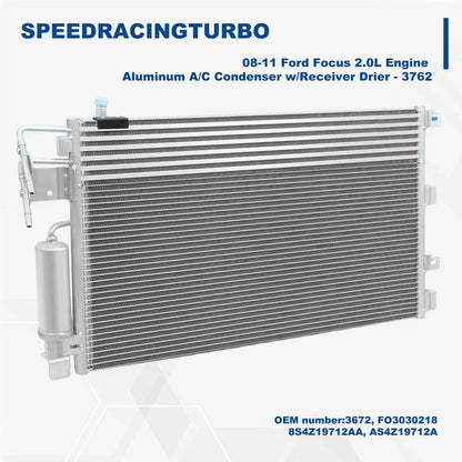 2008-2011 Ford Focus 2.0 A/C Condenser - Aluminum 3672
