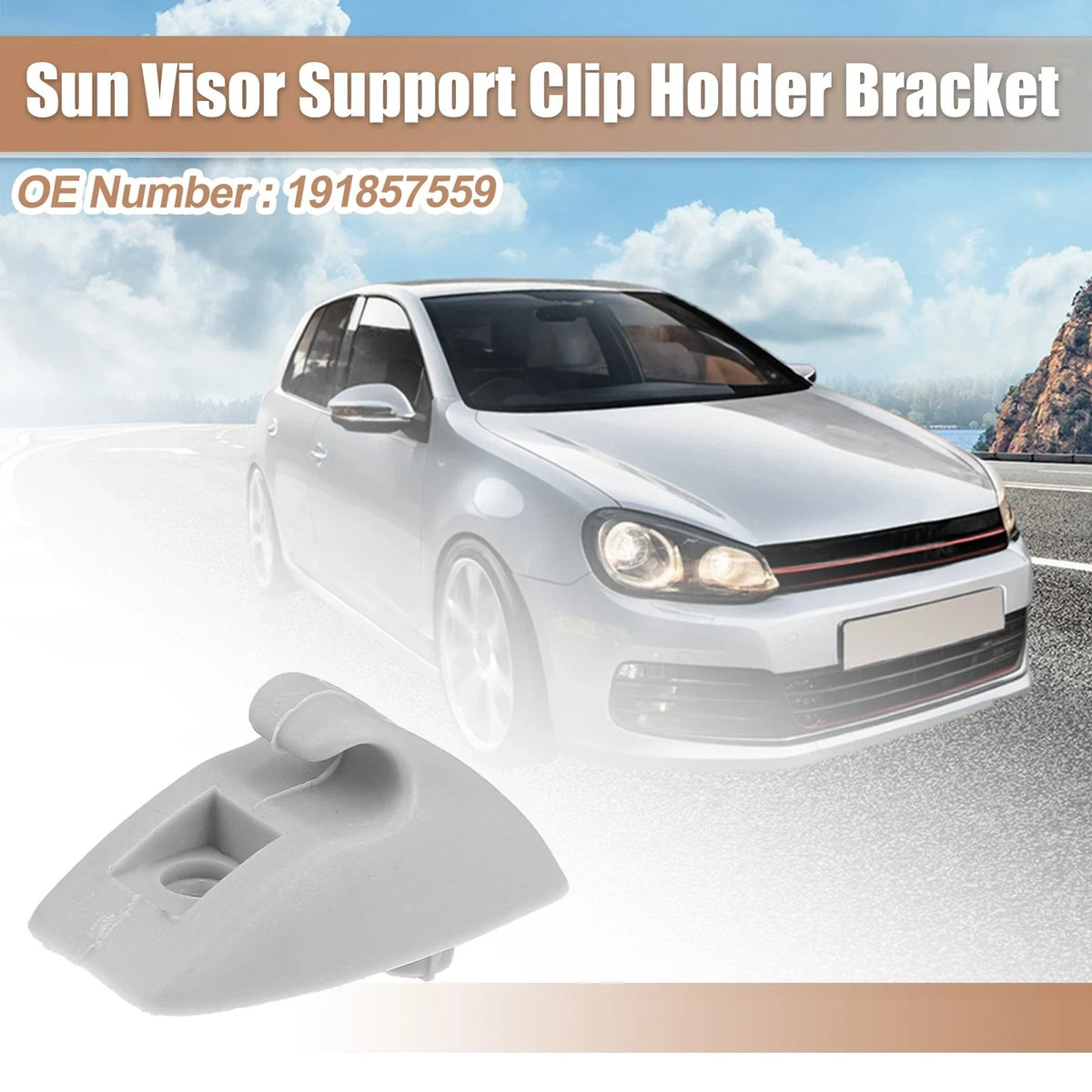 Sun Visor Support Clip Retainer No.191857559 for Volkswagen Rabbit (1979–1984)