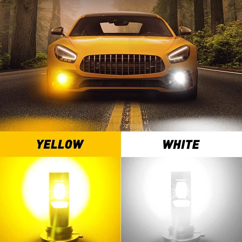 2X H8 H11 Dual Color LED Fog Light Bulbs for