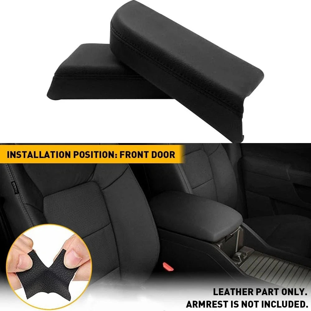 Front Door Panels Armrest Cover for Honda Pilot (2009–2015) - Black Microfiber
