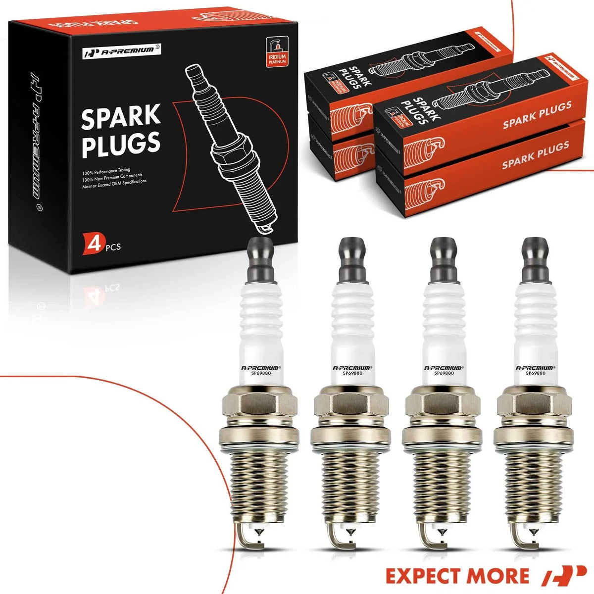Set of 4 Iridium Platinum Spark Plugs for Honda Civic (2006–2011)