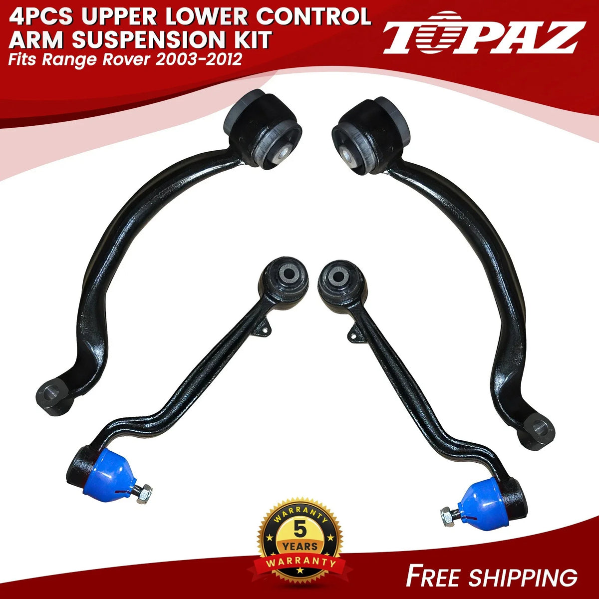 Set of 4 Upper Lower Control Arm Suspension Kit for Range Rover (2003–2012)